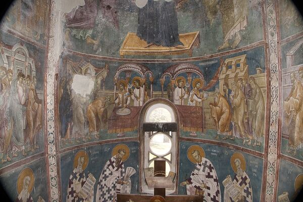 Communion of the Apostles and Service of the Liturgy, detail