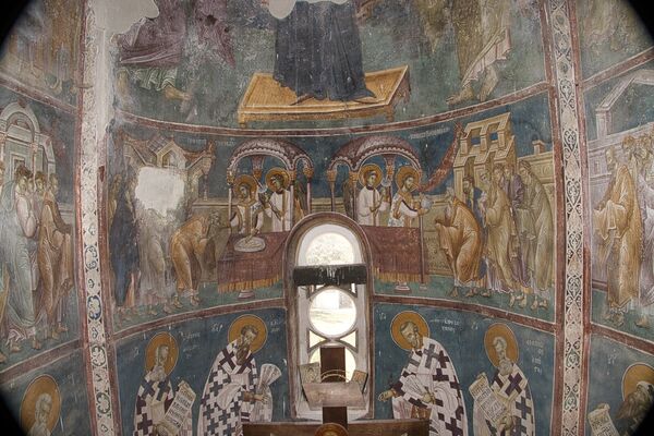 Communion of the Apostles and Service of the Liturgy, detail