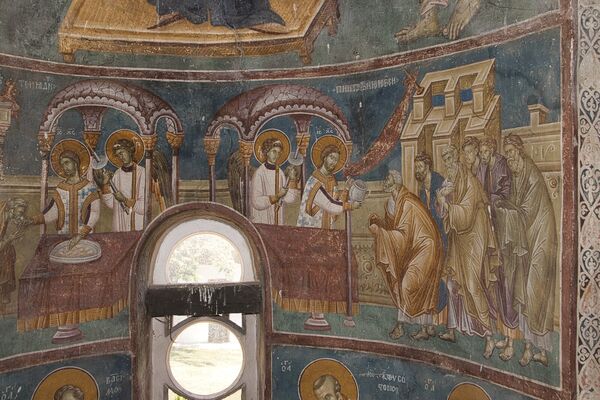 Communion of the Apostles, detail