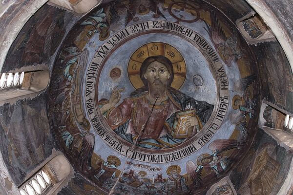 View of the dome painting