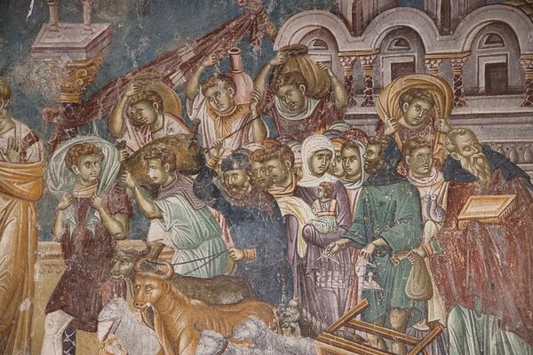 Christ expels the merchants from the Temple, detail