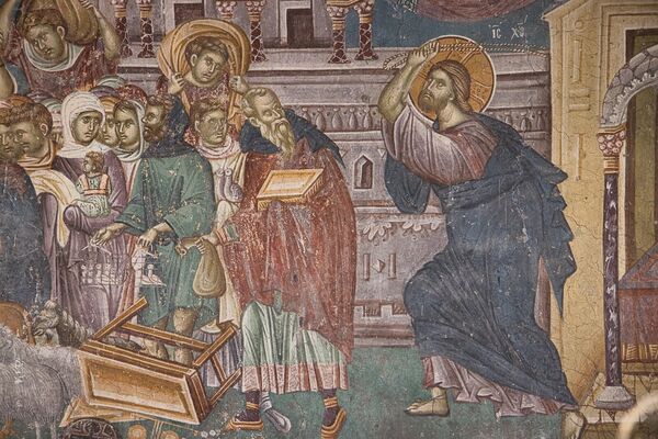Christ expels the merchants from the Temple, detail
