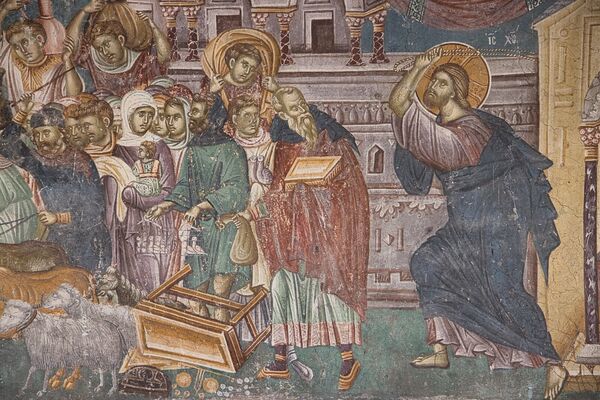 Christ expels the merchants from the Temple, detail