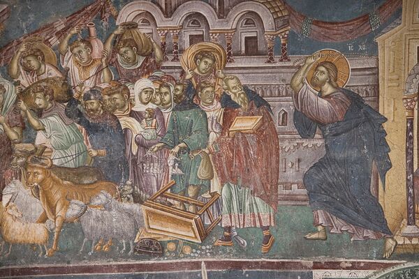 Christ expels the merchants from the Temple, detail