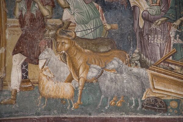 Christ expels the merchants from the Temple, detail