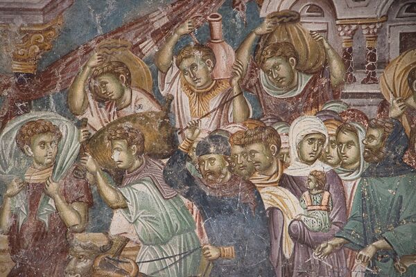 Christ expels the merchants from the Temple, detail