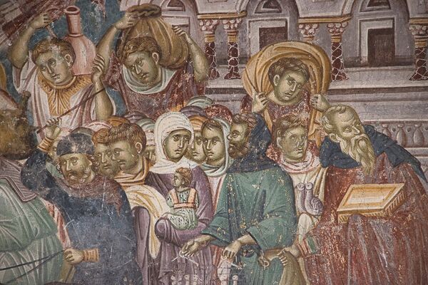 Christ expels the merchants from the Temple, detail
