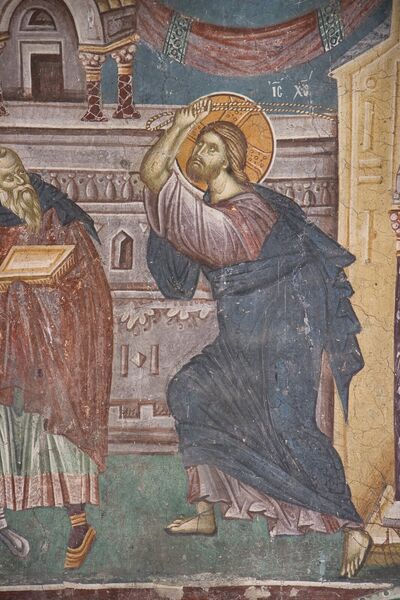 Christ expels the merchants from the Temple, detail