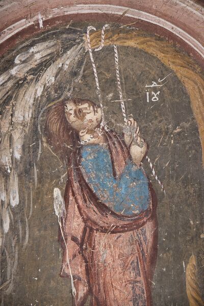 Remorse and the suicide of Judas, detail