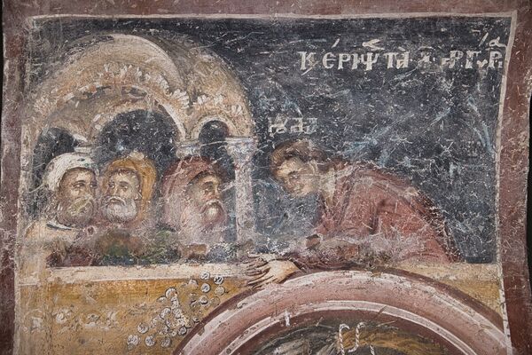 Remorse and the suicide of Judas, detail