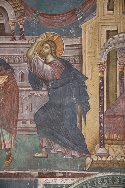 Christ expels the merchants from the Temple, detail