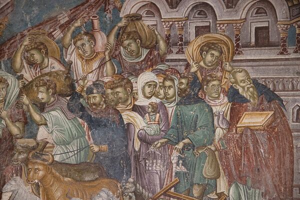 Christ expels the merchants from the Temple, detail