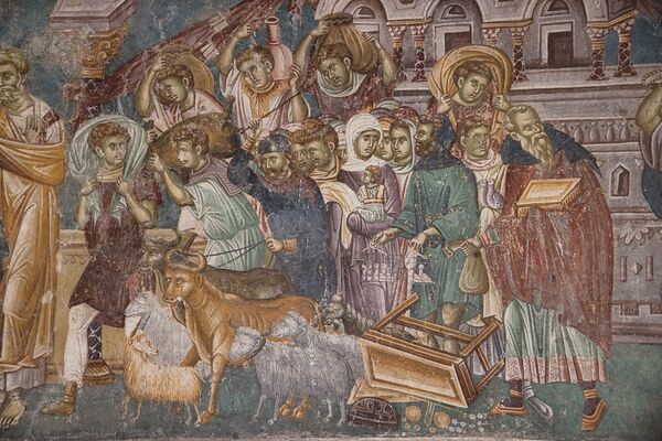 Christ expels the merchants from the Temple, detail