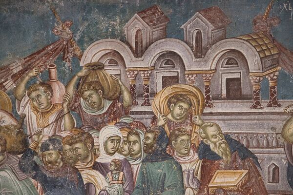 Christ expels the merchants from the Temple, detail