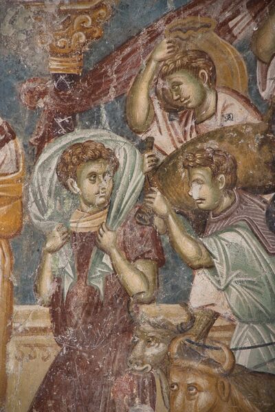Christ expels the merchants from the Temple, detail