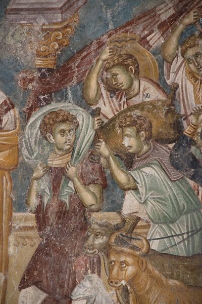 Christ expels the merchants from the Temple, detail
