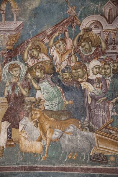 Christ expels the merchants from the Temple, detail