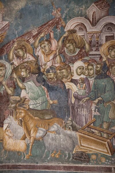 Christ expels the merchants from the Temple, detail