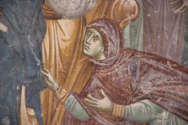 Healing of the bleeding woman, detail