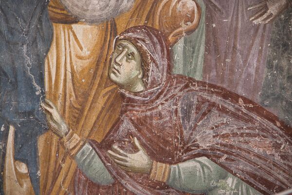 Healing of the bleeding woman, detail