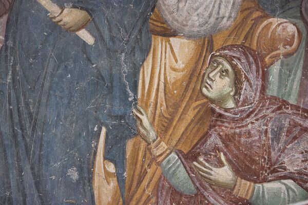 Healing of the bleeding woman, detail