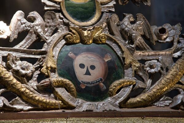 Cross with the image of the Crucifixion of Christ, detail
