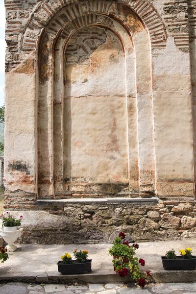 Painting of the western blind arch of the southern facade