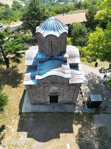 View of the church from the west from above