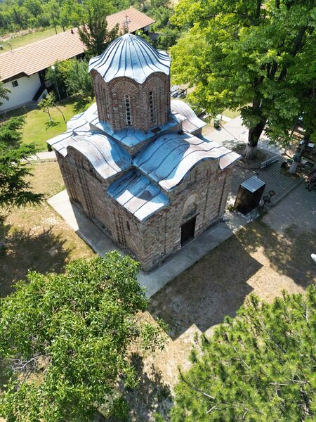 View of the church from the northwest from above
