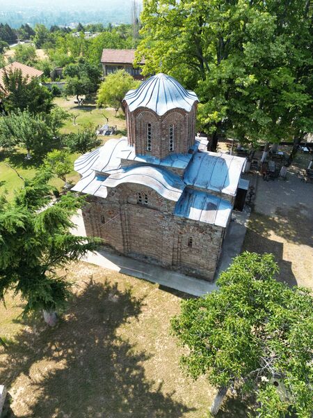View of the church from above from the north