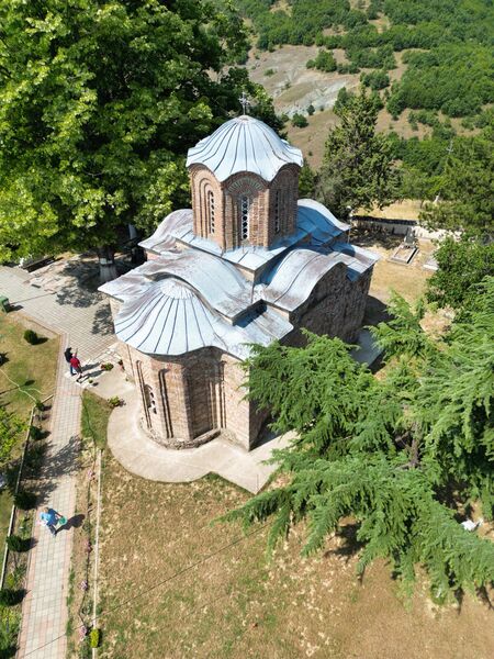View of the church from the northeast from above
