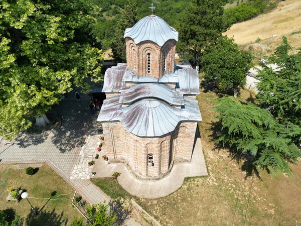 View of the church from the east from above