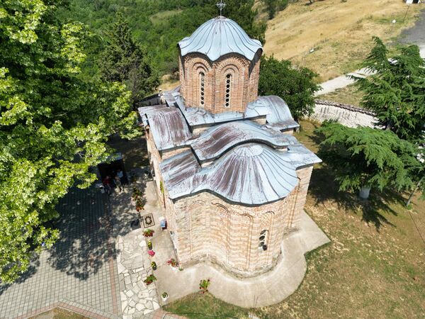 View of the church from the east from above