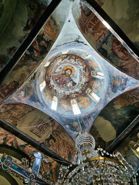 View of the dome painting