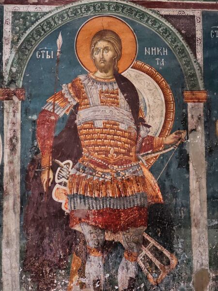 St. Nicetas as the patron saint of the church, detail