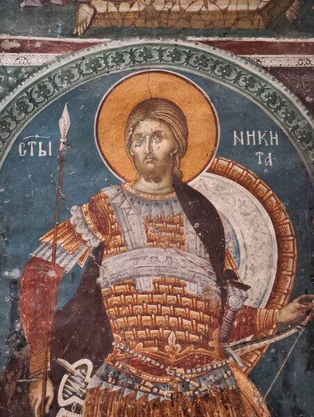 St. Nicetas as the patron saint of the church, detail