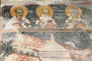 Holy Bishops: unidentified, Eustathius of Thessalonica and Germanus of Constantinople