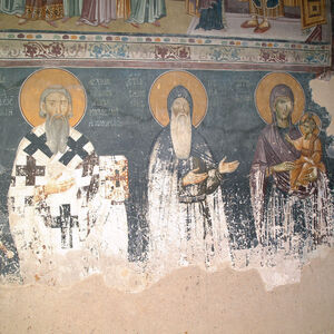 Saint Sava of Serbia, Saint Simeon Nemanja and the Mother of God with infant Christ