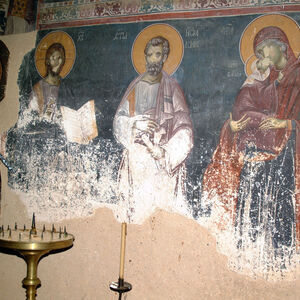 Jesus Christ, Saint Joachim and Saint Anna with infant Mother of God