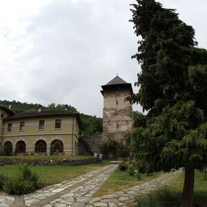 View of the tower from the monastery courtyard