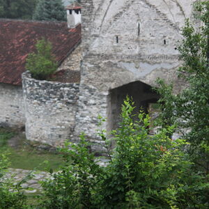 View of the west entrance and the north tower