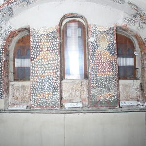 View of the third row of frescoes on the south wall