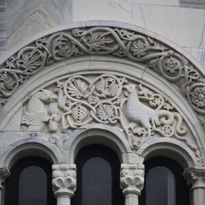 Three-light window on the sanctuary apse