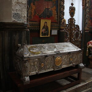 Recently made casket with the Holy Relics of Ana-Anastasija Nemanjic, wife of Stefan Nemanja