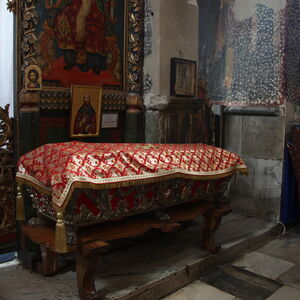 Funeral  casket with the Holy Relics of Saint Stefan Prvovencxani