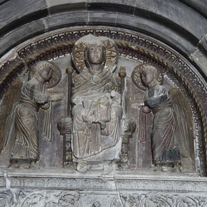 The Mother of God with infant Christ and two Archangels