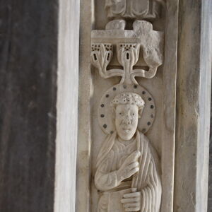 South doorpost with figures of the apostles