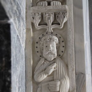 South doorpost with figures of the apostles