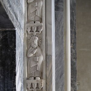South doorpost with figures of the apostles