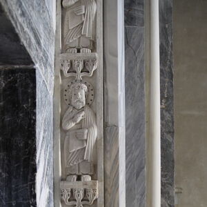 South doorpost with figures of the apostles